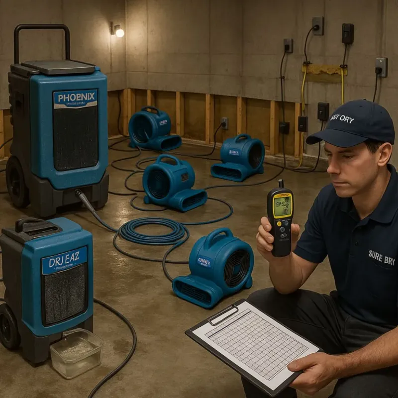 Structural Drying and Dehumidification process in Edina, MN